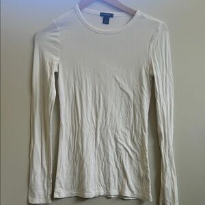 Halogen Cream Fitted Long Sleeve Tee